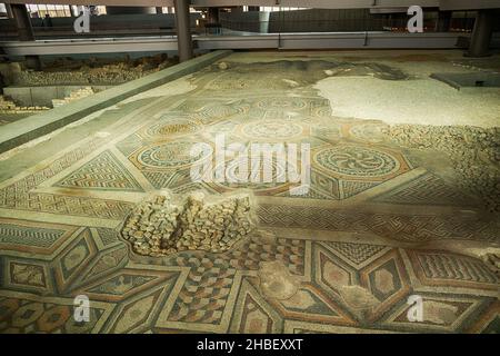 Archäologisches Museum Hatay:Es ist ein Museum mit vielen Mosaiken aus der römischen Zeit. Antiochia Mosaic Museum mit der größten Anzahl von Mosaic Stockfoto