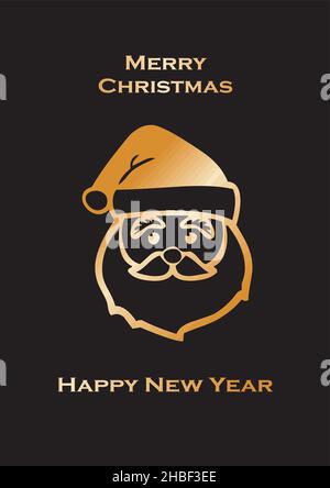 Winterdorf santa Schlitten fliegen golden. Stock Vektor