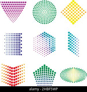 Formen aus vielen bunten Punkten Stock Vektor