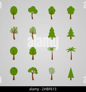 Satz von Baumsymbolen, Vektorgrafik Stock Vektor