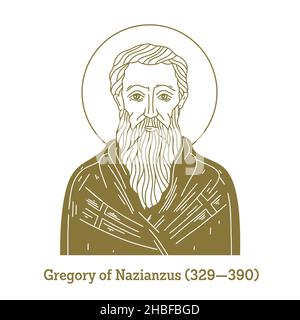 Gregor von Nazianzus (329-390) war ein 4th-Jahrhundert Erzbischof von Konstantinopel, und Theologe. Als klassisch ausgebildeter Redner und Philosoph Stock Vektor