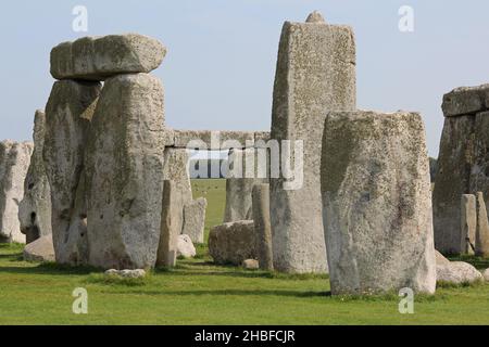 Stonehenge, ein prähistorisches Denkmal auf der Salisbury Plain in Wiltshire, England Stockfoto