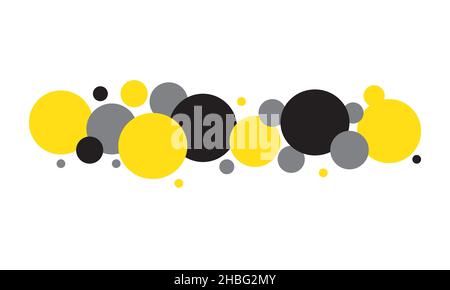 Schwarz gelb grau abstrakten Punkten Hintergrund. Vektorgrafik. Stock Vektor
