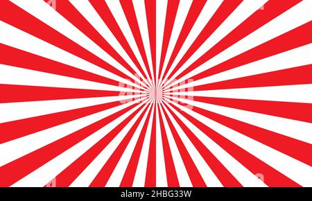 Rot weiß Farbe Burst Hintergrund. Strahlen Hintergrund im Retro-Stil. Vektor. Stock Vektor