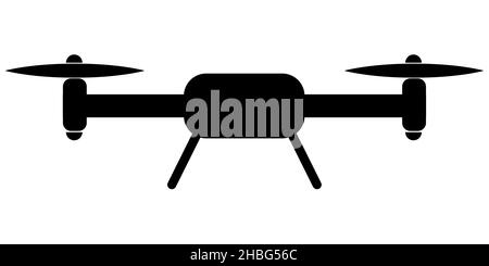 Quadrocopter-Symbol, fliegende Drohne mit Propellern, Abbildung Stock Vektor