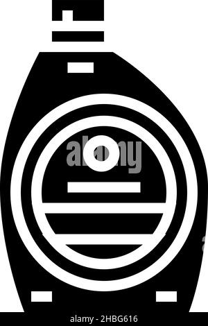 Waschmittel zum Waschen und Reinigen Glyphen Symbol Vektorgrafik Stock Vektor