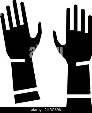 Handschuh zum Waschen Glyphen Symbol Vektorgrafik Stock Vektor