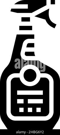 Spray für die Reinigung Fenster Glyphe Symbol Vektor-Illustration Stock Vektor