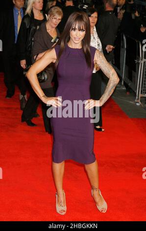 Jodie Marsh kommt zur britischen Premiere von Michael Jackson: The Life of an Icon im Empire Cinema am Leicester Square im Zentrum von London. Stockfoto