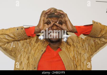 Jimmy Cliff backstage beim Hard Rock Calling Day 3 im Hyde Park, Sonntag, 15,2012. Juli. Stockfoto