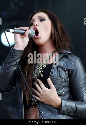 Alyssa Reid tritt auf der Bühne der BT London Live Concerts im Hyde Park in London auf. Stockfoto