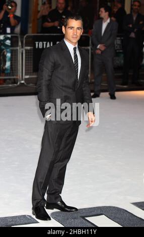 Colin Farrell kommt zur britischen Premiere von Total Recall im Vue West End in London. Stockfoto