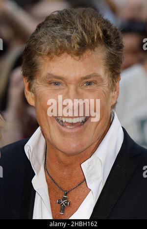 David Hasselhoff bei der Premiere von Keith Lemon The Film im Odeon West End, Leicester Square in London. Stockfoto