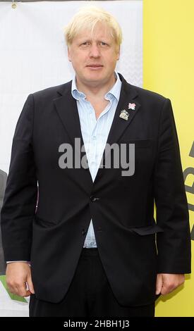 Der Bürgermeister von London, Boris Johnson, besucht BT London Live am Trafalgar Square in London. Stockfoto