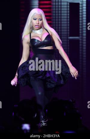 Nicki Minaj tritt in der 02 Arena im Nordosten Londons auf. Stockfoto