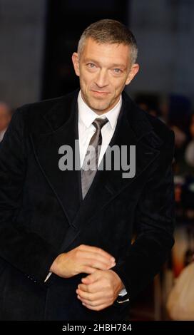 Vincent Cassel nimmt an der Weltpremiere von The Trance im Odeon am Leicester Square, London, Teil. Stockfoto