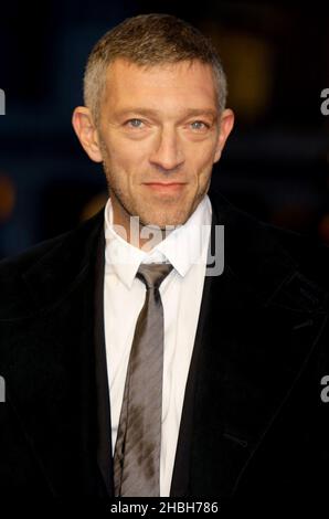 Vincent Cassel nimmt an der Trance-Weltpremiere im Odeon am Leicester Square, London, Teil. Stockfoto