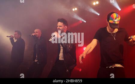 Richie Neville, Sean Conlon, Scott Robinson und ABZ Love of Five feiern das große Wiedersehen und treten im G-A-Y Heaven in London auf. Stockfoto