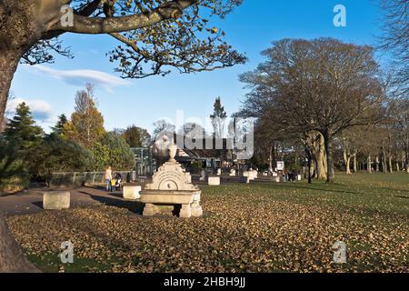 dh Duthie Park ABERDEEN SCHOTTLAND Menschen wandern in Parks Wintertag Stockfoto