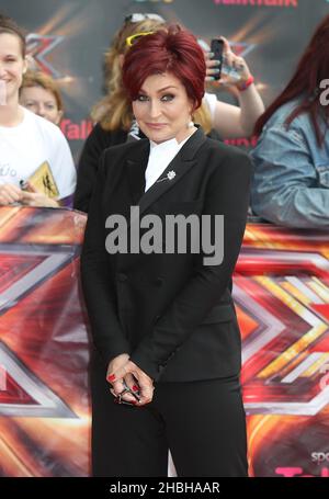 Sharon Osbourne kommt bei den X Factor Auditions in Excel London an. Stockfoto