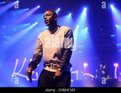 Kendrick Lamar tritt beim iTunes Festival im Roundhouse in London auf. Stockfoto