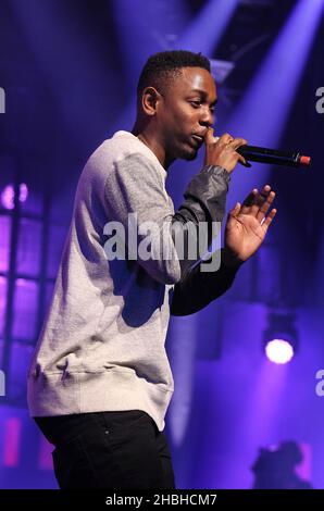 Kendrick Lamar tritt beim iTunes Festival im Roundhouse in London auf. Stockfoto