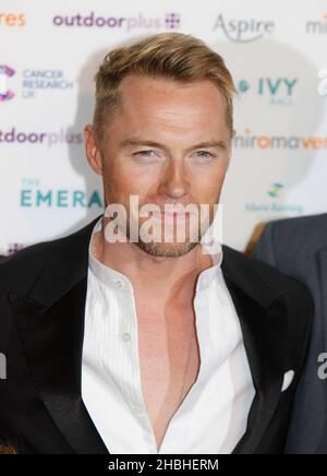 Ronan Keating kommt bei den Emeralds und Ivy Ball im Old Billingsgate in London an. Stockfoto