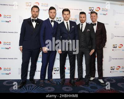 Die Obertöne werden bei den Radio Academy Awards im Grosvenor House Hotel in London verliehen. Stockfoto