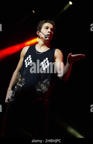 Austin Mahone tritt auf der indigO2 in London auf. Stockfoto