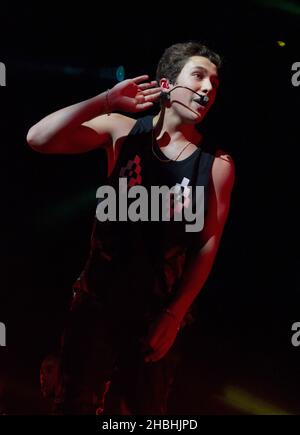 Austin Mahone tritt auf der indigO2 in London auf. Stockfoto