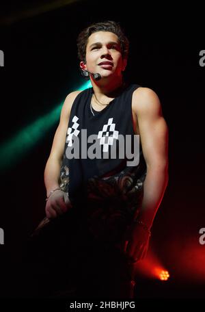 Austin Mahone tritt auf der indigO2 in London auf. Stockfoto