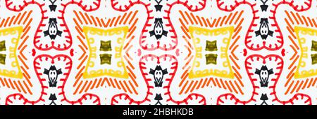 Aquarellmosaik. Abstraktes geometrisches ethnisches Ornament. Stockfoto