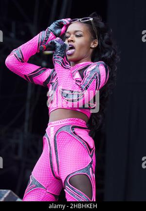 Azealia Bank spielt auf der Bühne des Wireless Festivals im Finsbury Park in London. Stockfoto