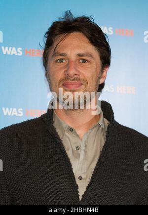 Zac Braff nimmt an der Fotozelle Teil, um zu wünschen, dass ich hier im Empire am Leicester Square in London war. Stockfoto