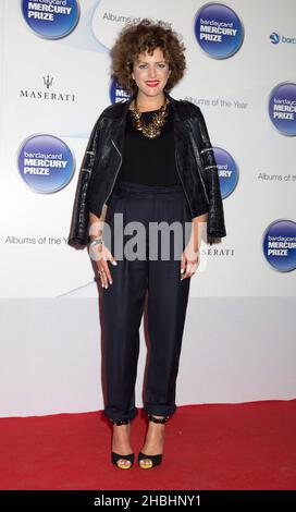 Annie Mac nimmt an den Barclaycard Mercury Prize Awards im Roundhouse in London Teil. Stockfoto