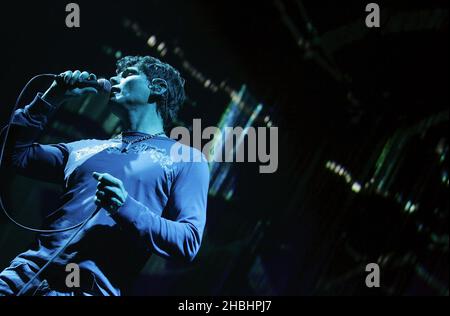 A-Ha skandinavisches Pop-Trio treten zur Unterstützung ihres Albums 'Analogue' im Wembley Arena Pavilion in London auf. Stockfoto