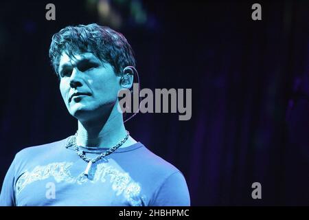 A-Ha skandinavisches Pop-Trio treten zur Unterstützung ihres Albums 'Analogue' im Wembley Arena Pavilion in London auf. Stockfoto
