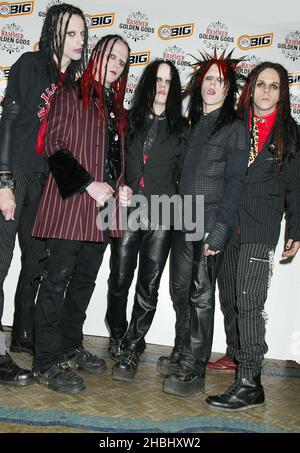 Murderdolls kommen bei den Metal Hammer Golden God Awards im Kentish Town Forum London an Stockfoto