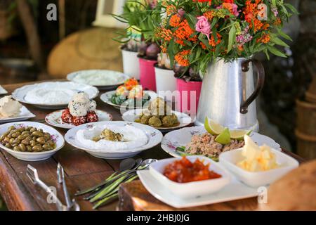 Luxuriöses Frühstücksbuffet Stockfoto