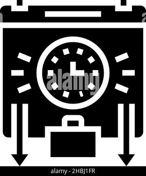 Abbildung des Glyphen-Symbols für Reise- oder Arbeitszeitpläne Stock Vektor