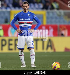 Genua, Italien. 19th Dez 2021. Manolo Gabbiadini (UC Sampdoria) während des Spiels UC Sampdoria gegen Venezia FC, italienische Fußballserie A in Genua, Italien, Dezember 19 2021 Quelle: Independent Photo Agency/Alamy Live News Stockfoto