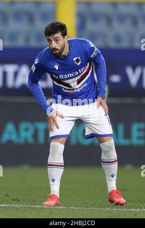 Genua, Italien. 19th Dez 2021. Francesco Caputo (UC Sampdoria) während des Spiels UC Sampdoria gegen Venezia FC, italienische Fußballserie A in Genua, Italien, Dezember 19 2021 Quelle: Independent Photo Agency/Alamy Live News Stockfoto