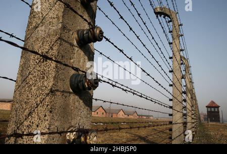 Oswiecim, Polen. 20th Dez 2021. Das ehemalige Nazi-deutsche Konzentrations- und Vernichtungslager Auschwitz II Birkeanu in Oswiecim einen Monat vor dem 77th. Jahrestag der Befreiung. Das größte deutsche Konzentrationslager Auschwitz-Birkenau wurde am 27. Januar 1945 von der Roten Armee befreit. (Bild: © Damian Klamka/ZUMA Press Wire) Stockfoto