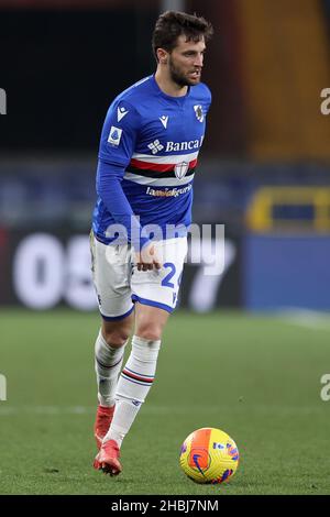 Genua, Italien. 19th Dez 2021. Bartos Bereszynski (UC Sampdoria) in Aktion während UC Sampdoria vs Venezia FC, italienische Fußballserie A Spiel in Genua, Italien, Dezember 19 2021 Kredit: Unabhängige Fotoagentur/Alamy Live Nachrichten Stockfoto