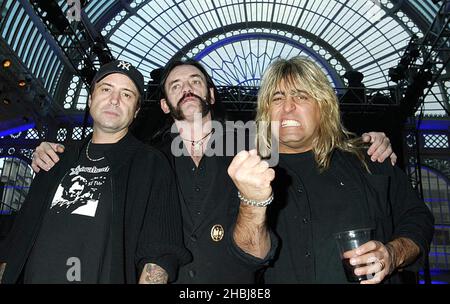 Motorhead Fotocall for One Save London im Royal Opera House in Covent Garden London. Stockfoto