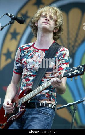 Die Delays treten am Sonntag auf der Bühne des Isle of Wight Festivals in Newport, Isle of Wight, auf. Stockfoto