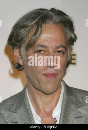 Bob Geldof nimmt an der Weltpremiere der Live 8 DVD Teil, die Live-Aufnahmen der MAKEpovertyHISTORY-Konzerte am 2. Juli im Vue West End am 27. Oktober 2005 in London enthält. Kopfschuss Stockfoto