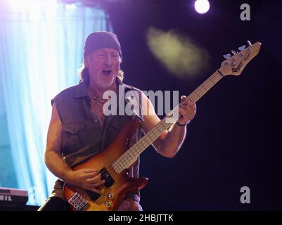 Ian Gillan von Deep Purple auf der Bühne. Stockfoto