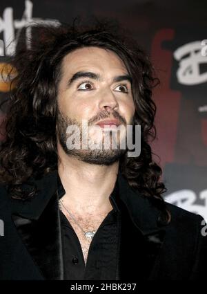 Russell Brand kommt auf die Brit Awards 2007 Launch Party im Hammersmith Palais im Westen Londons, 16. Januar 2007. Unterhaltung Stockfoto