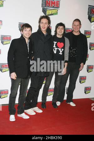 Die Redakteure, die am 01./03./2007 an den NME Awards im Hammersmith Palais, West London, teilnehmen. Stockfoto